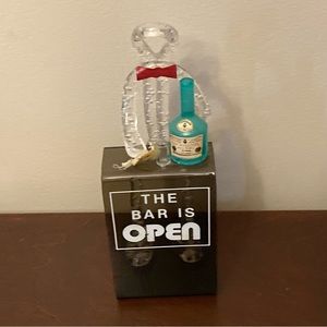 Vintage Rare Courvoisier Cognac Bartender The Bar is Open Novelty Acrylic